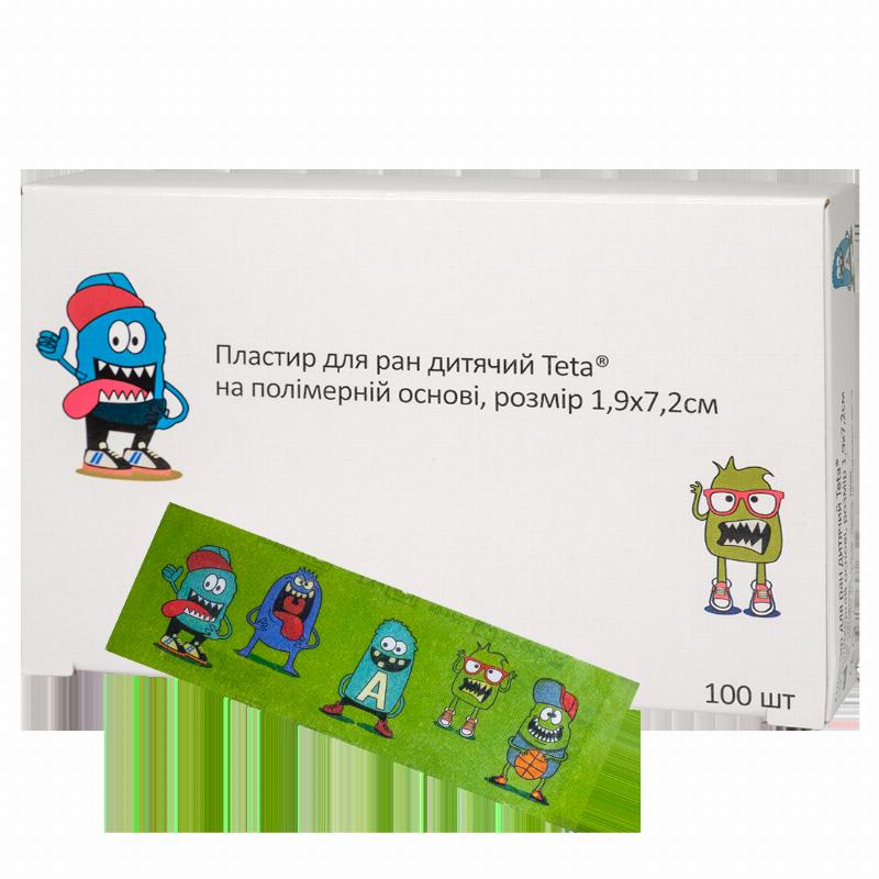 Пластир для ран на полімерній основі Teta® дитячий, розмір 1,9х7,2см
